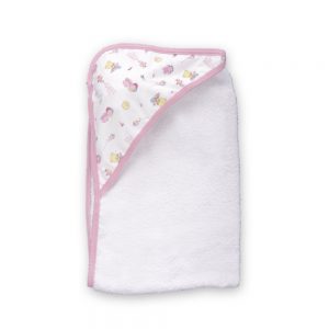 Toalla con Capota para bebé, rosa, 90 cm x 60 cm.