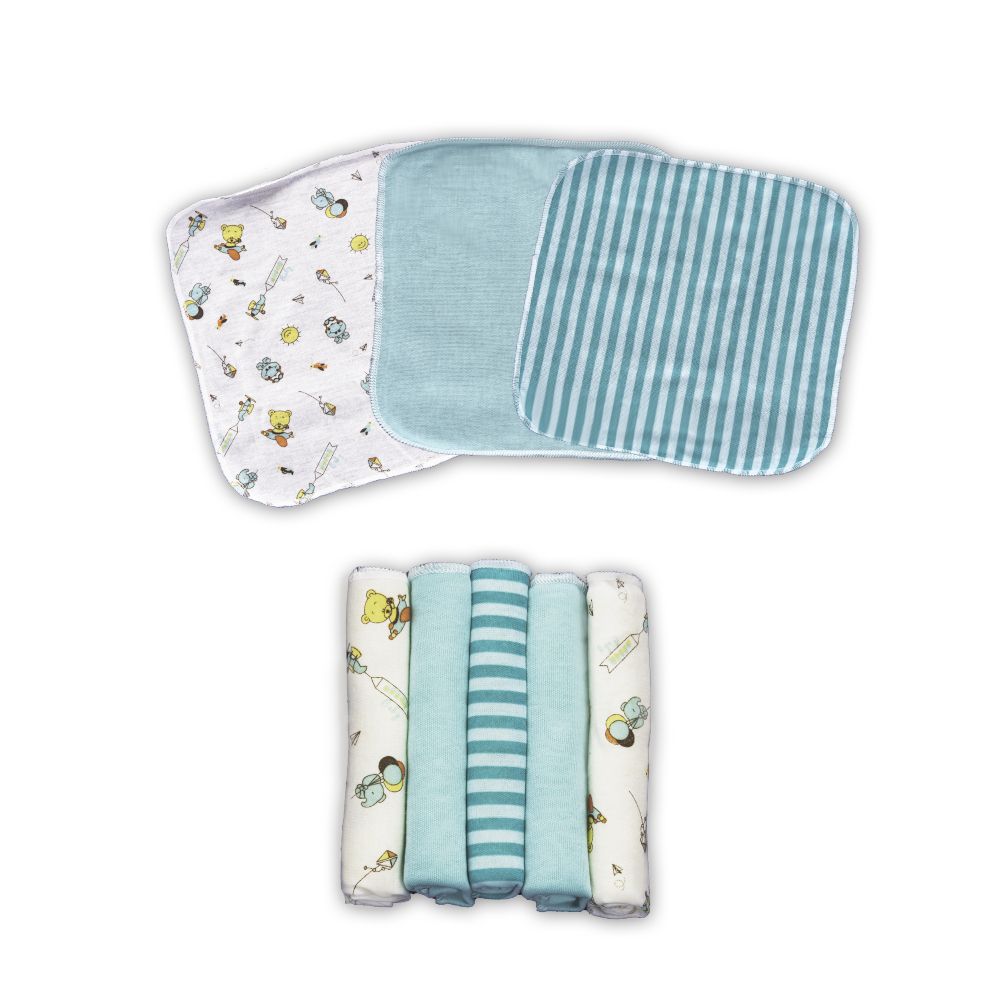 Set toalla con babitas para bebé, color verde - Landi Baby®