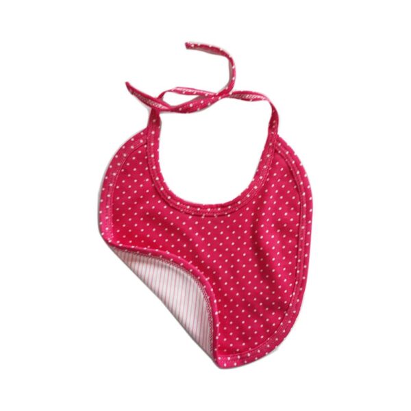 Babero estampado puntos y rayas para tu bebé, color rosa.