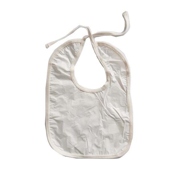 Babero plástico para tu bebé, color blanco.